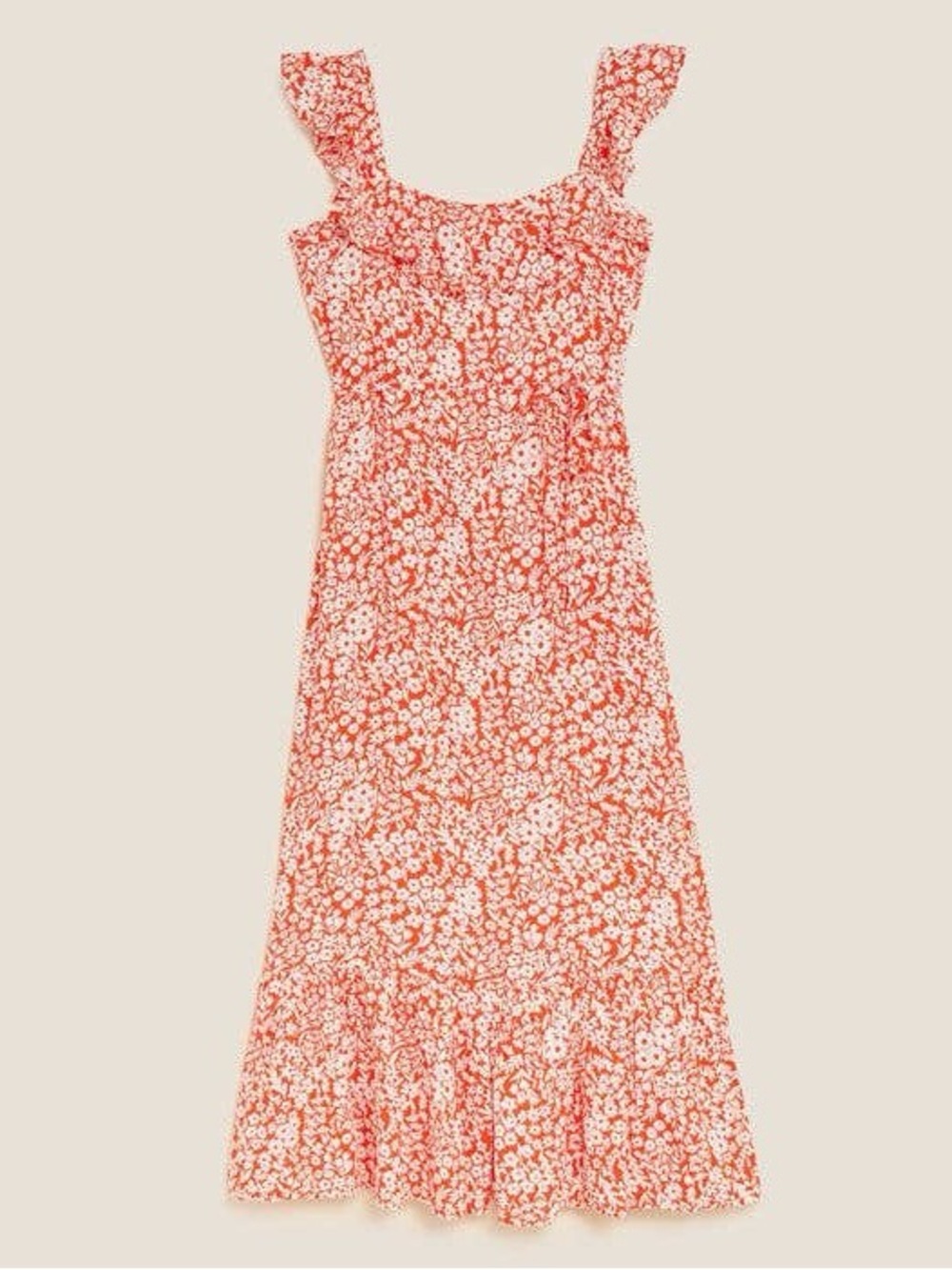 M&S Collection Floral Ruffle Midi Tea Dress - Picture 5 of 6
